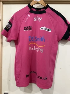CORNISH ALL BLACKS LAUNCESTON Rugby Shirt Pink Small Official - Picture 1 of 6