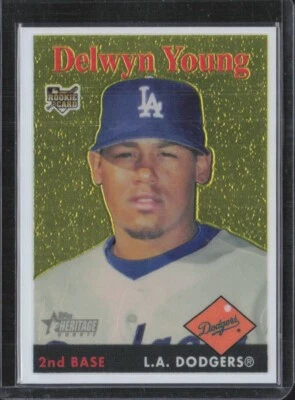 2007 Topps Heritage Chrome /1958 #THC-17 Delwyn Young RC - Dodgers - MINT - Image 1 of 2