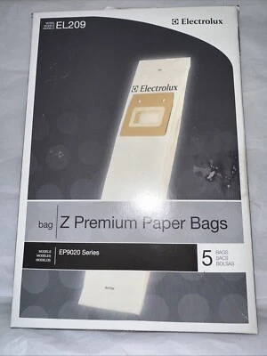 ELECTROLUX VACUUM TYPE Z PREMIUM PAPER BAGS EL209 EP9020 SERIES NEW Box Of 5 - Image 1 of 2