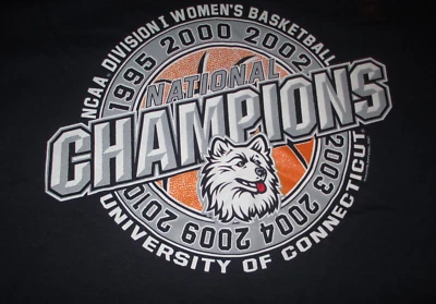 2010 NCAA National Champions UCONN Huskies Women's 7-TIME CHAMPION (LG) T-Shirt - Image 1 of 2