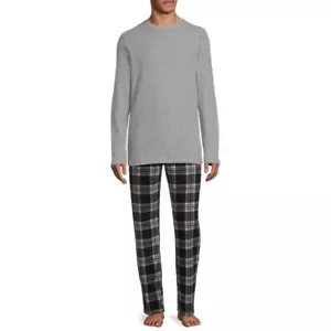 Hanes Men's 2-PC Long Sleeve Shirt & Pants X-TEMP Fleece Sleepwear PJ Set: 5xl - Picture 1 of 1