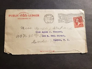 PUBLIC LEDGER NEWSPAPER 1902 Postal History Cover "OPEN with WIRE" Phila, PA - Picture 1 of 2