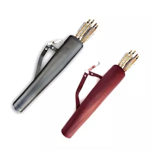 RECURVE/LONGBOW LEATHER ARROW WAIST/SIDE/BELT/HIP ARROW QUIVER BAG - Picture 1 of 6