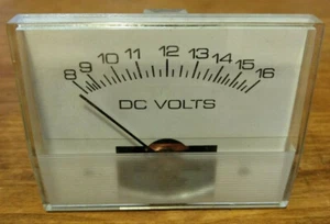 INDUSTRIAL PRIME 8-16 DC VOLTS BATTERY 3-1/2" DIA ANALOG PANEL METER - Picture 1 of 3