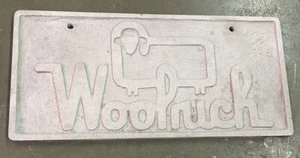 VINTAGE ORIGINAL METAL  WOOLRICH ADVERTISING SIGN SOLID ALUMINUM SIGN PENN 12x5 - Picture 1 of 7