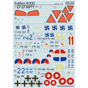 Calcomanía impresa escala 72-123 para avión 1:72 Fokker D.XXI calcomanías de tobogán acuático - Imagen 1 de 12