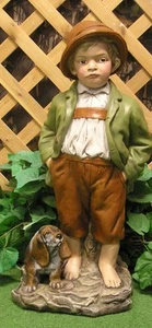9145 Hummel Tom Sawyer Huck Finn Junge Welpe Hund Latex Fiberglas Form Beton - Bild 1 von 3