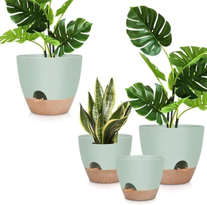 12" 10" 9" Large Plant Pots, 3 Pack Flower Pots Planters with Multi Mesh Drainag - Picture 1 of 8
