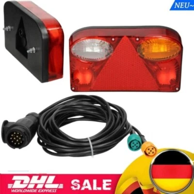 Rückleuchten Set 13 Polig 5m Verkabelt Anhänger Anhängerbeleuchtung Rücklichter - Bild 1 von 4