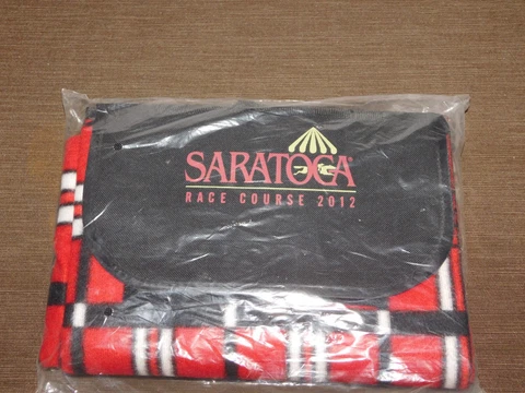 SOUVENIR HORSE RACING 2012 SARATOGA RACE COURSE STADIUM BLANKET  NEW SEALED Cover