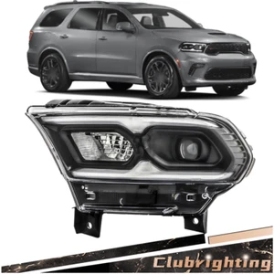 For Dodge Durango 2021-2023 Left Side Headlight Assembly LED Black Housing Clear - Picture 1 of 11