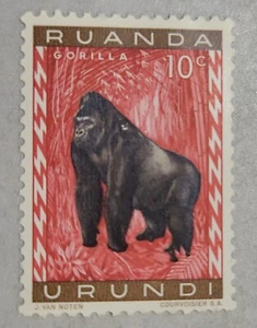 1959 Ruanda Urundi, Belgian East Africa. SC #137, Gorilla, Mint, Single Stamp NH - Picture 1 of 3