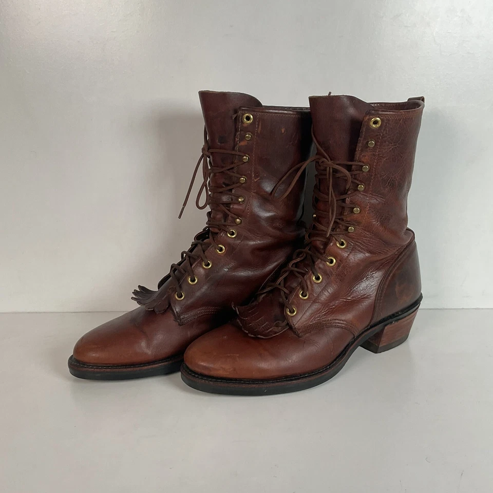 Vintage J. Chisholm Kiltie Packer Boots 10 D USA Made Soft Toe - Image 1 of 4