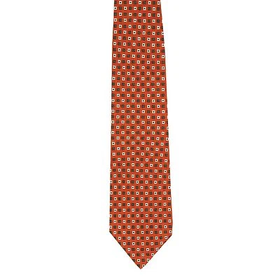 GAP Premium Men's 100% Silk Novelty Neck Tie Orange Green Classic 3 7/8" x 59" - Image 1 of 2