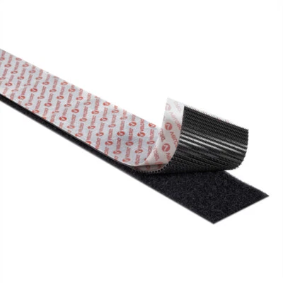 VELCRO® Klettband Extra Stark Selbstklebend Haken & Flausch 50mm x 1m Schwarz
