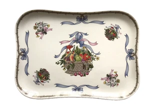 Rare GUCCI Serving Tray Limoges 'Cestri e Nastri' Baskets and Ribbons w/Orig Tag - Picture 1 of 7