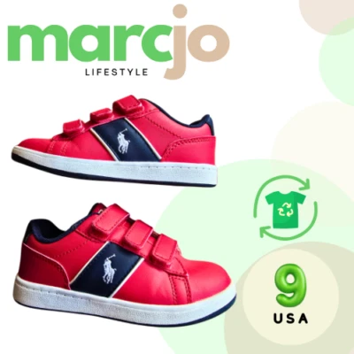 POLO RALPH LAUREN Kids Oakview II Ez Sneakers (Colour: Red, Size: US 9) - Image 1 of 4