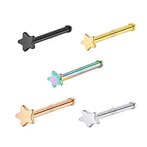 Star Nose Stud Bone Ball End Pin Bar Stainless Steel Body Piercing -20G - Picture 1 of 7
