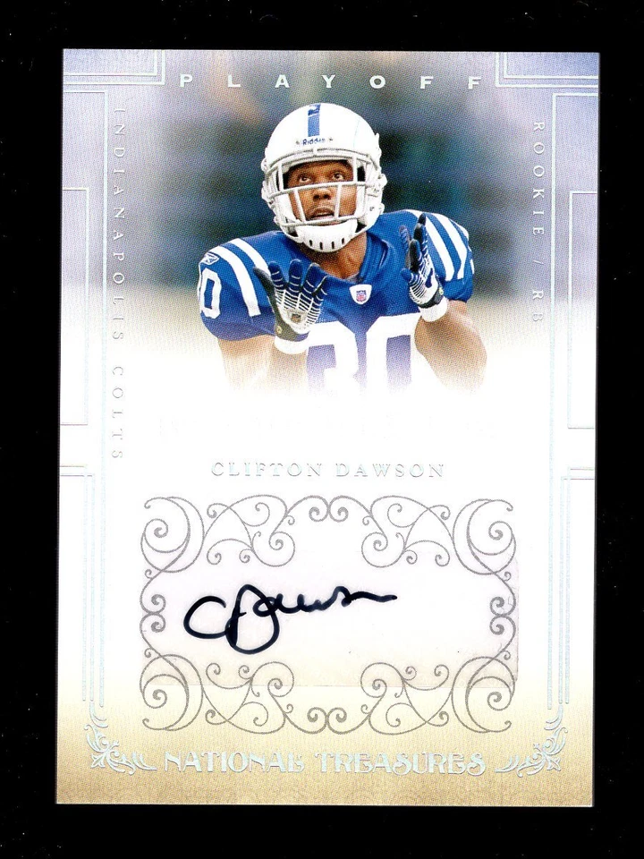 2007 NATIONAL TREASURES #179 CLIFTON DAWSON RC AUTO 96/299 COLTS - Image 1 of 1