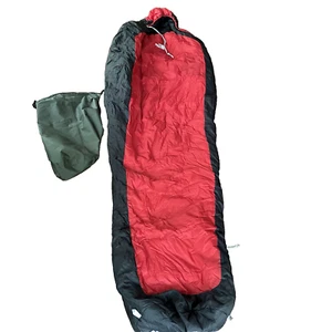 The North Face Sleeping Bag Aleutian Black Red 84x33 20f-7C with Sack - Picture 1 of 16