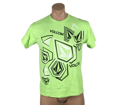 VTG 90s y2k VOLCOM Stone Neon Lime Green Surf Skate California T-Shirt Sz M - Image 1 of 4