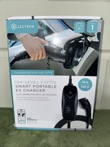 Electric Car Charger Lectron Level 1 EV Charger 110V 15 Amp 16 ft Cord J1772) - Picture 1 of 13
