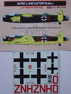 Avro Lancaster B Mk.I Luftwaffe - DECALS SET, DEC72214, KORA MODELS, 1:72 - Bild 1 von 1