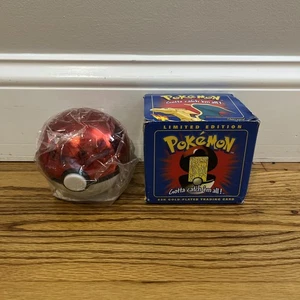 23K Gold Plated CHARIZARD Trading Card 1999 Burger King Pokemon Ball Blue - Picture 1 of 4