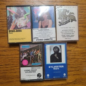 Sylvester Donna Summer Grace Jones KC and the Sunshine Band Cassette Lot 5 Disco - Picture 1 of 6