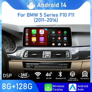 Estéreo de coche Android 14 de 12,3" para BMW Serie 5 F10 F11 NBT CarPlay 128 GB WiFi USB - Imagen 1 de 16