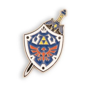 Zelda Master Sword and Hylian Shield Enamel Pin Gaming Cosplay Collectible - Picture 1 of 7