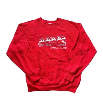 Sudadera Miller De Colección Para Hombre Grande Isla de Sanibel Navidad Cuello Redondo Años 80 EE. UU. Foto 1 de 4
