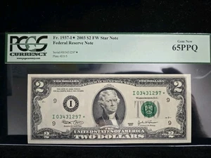 Fr 1937-I* 2003 $2 FW Star Note  PCGS Currency 65 PPQ I03431297* - Picture 1 of 2