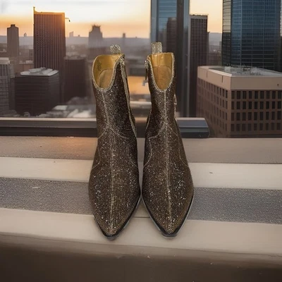 Botines Jessica Simpson Oviedo Western bronce estrás para mujer talla 7,5/38” Foto 1 de 4