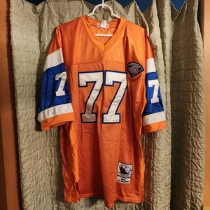 Camiseta de fútbol Mitchell and Ness auténtica NFL #77 Mecklemburgo NUEVA - Imagen 1 de 4