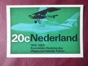 AK LUFTFAHRT 1919-1969 FOKKER 28 BRIEFMARKE 20C MAXIMUMKAART - Bild 1 von 2