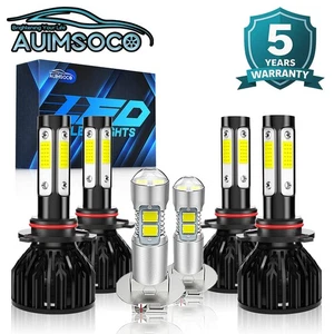 6Pcs 6000K 9005 9006 H3 LED Headlights Hi/Lo Beam Fog Light 8000LM Combo Kits - Picture 1 of 19