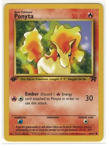 Pokémon Ponyta 1. Edition 64/82 Fossil LP WOTC Vintage TCG - Bild 1 von 2