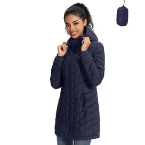 Women's Packable Puffer Jacket, Water-Resistant Hooded Puffer Jacket Lightwei... - Picture 1 of 5