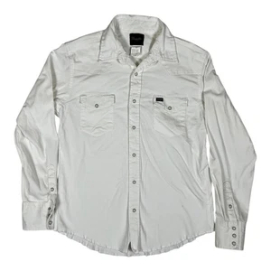 Vintage Wrangler Hemd Herren groß weiß Western Druckknopfleiste Perlenknöpfe Taschen - Bild 1 von 9