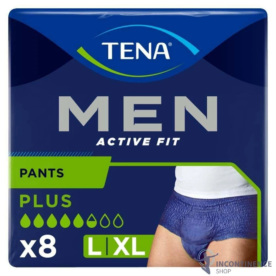 2x TENA Men Active Fit Incontinence Pants Plus - Large/Extra Large - Pack of 8