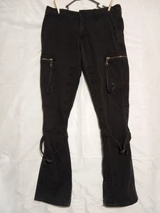 Double Edge Pants Black Women's Size Large 33x32 Japanese Y2K Vintage Bondage - Picture 1 of 9