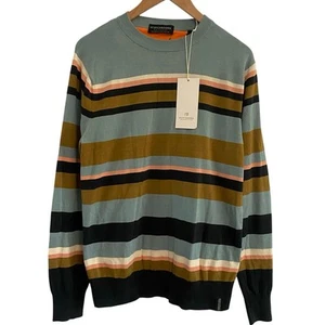 Scotch & Soda Classic Striped Cotton Crew Neck Long Sleeve Sweater Size Medium - Picture 1 of 9