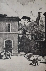 CONRAD FELIXMÜLLER Original Radierung handsigniert Nr. 41/50 Villa Medici Rom - Bild 1 von 8
