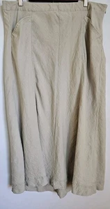 J. Jill 100% Leinen Rock Gr. L A-Linie Maxi grau beige Freizeit Reise klassisch Basic - Bild 1 von 11