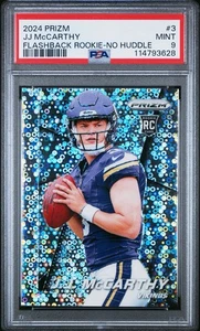 2024 Panini Prizm - Flashback Rookie J.J. McCarthy #3 No Huddle (RC) - PSA 9 MT - Picture 1 of 2