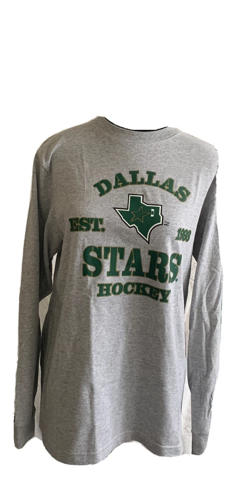 NHL Dallas Stars Hockey Gray Long Sleeve Shirt Boys Youth Size XXL 18 NWT Texas - Image 1 of 4