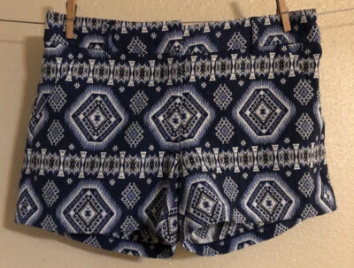 Pantalones Cortos Mujer Vaquera Justicia Tapiz Estilo Azul Crema PEQUEÑOS Tribal Damasco Foto 1 de 4