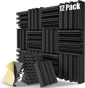 Sound Proofing Padding,Self-Adhesive SoundProof Foam Panels,12"X12"X 2", 12-Pack - Picture 1 of 9