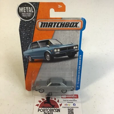 2016 MATCHBOX #5 BLUE ‘71 DATSUN NISSAN SKYLINE 2000 GTX 1/64 MIP THAILAND - Image 1 of 4